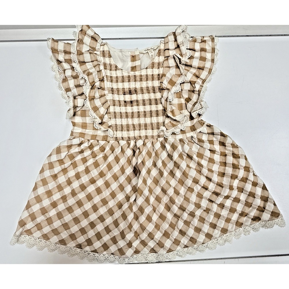 Matilda Jane Girls 10 Enchanted Garden Firefly Flutter Top Shirt Plaid Lace